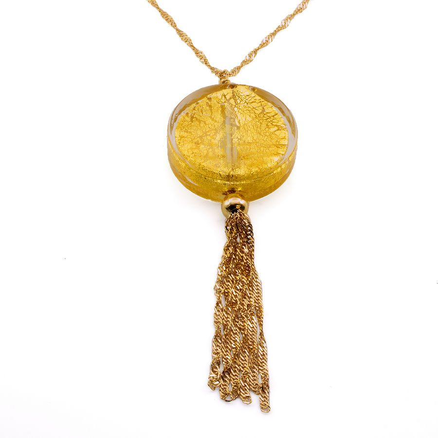 9ct gold 18 inch Murano Glass Pendant with chain